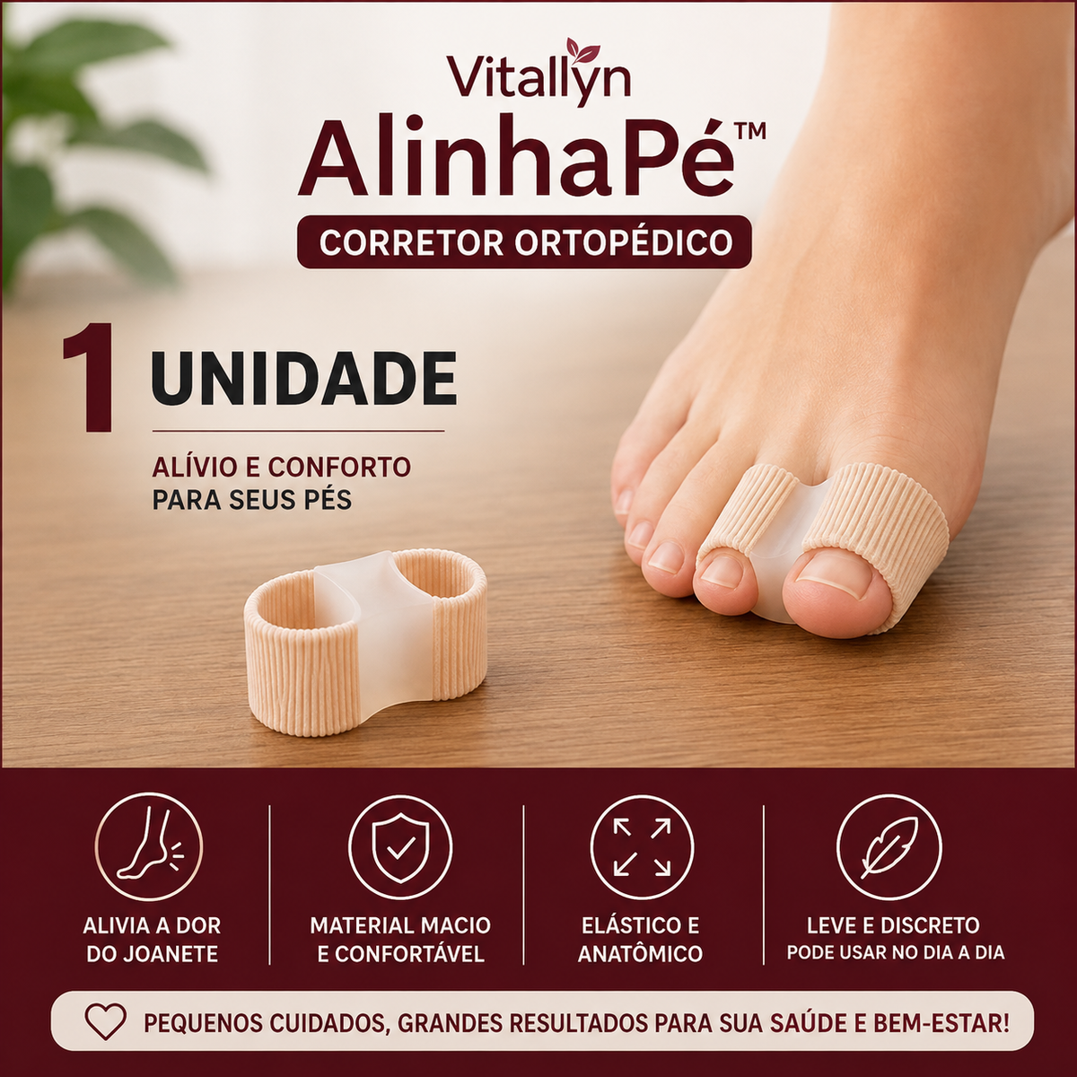 Vitallyn AlinhaPé™ – Protetor e Separador para Joanete