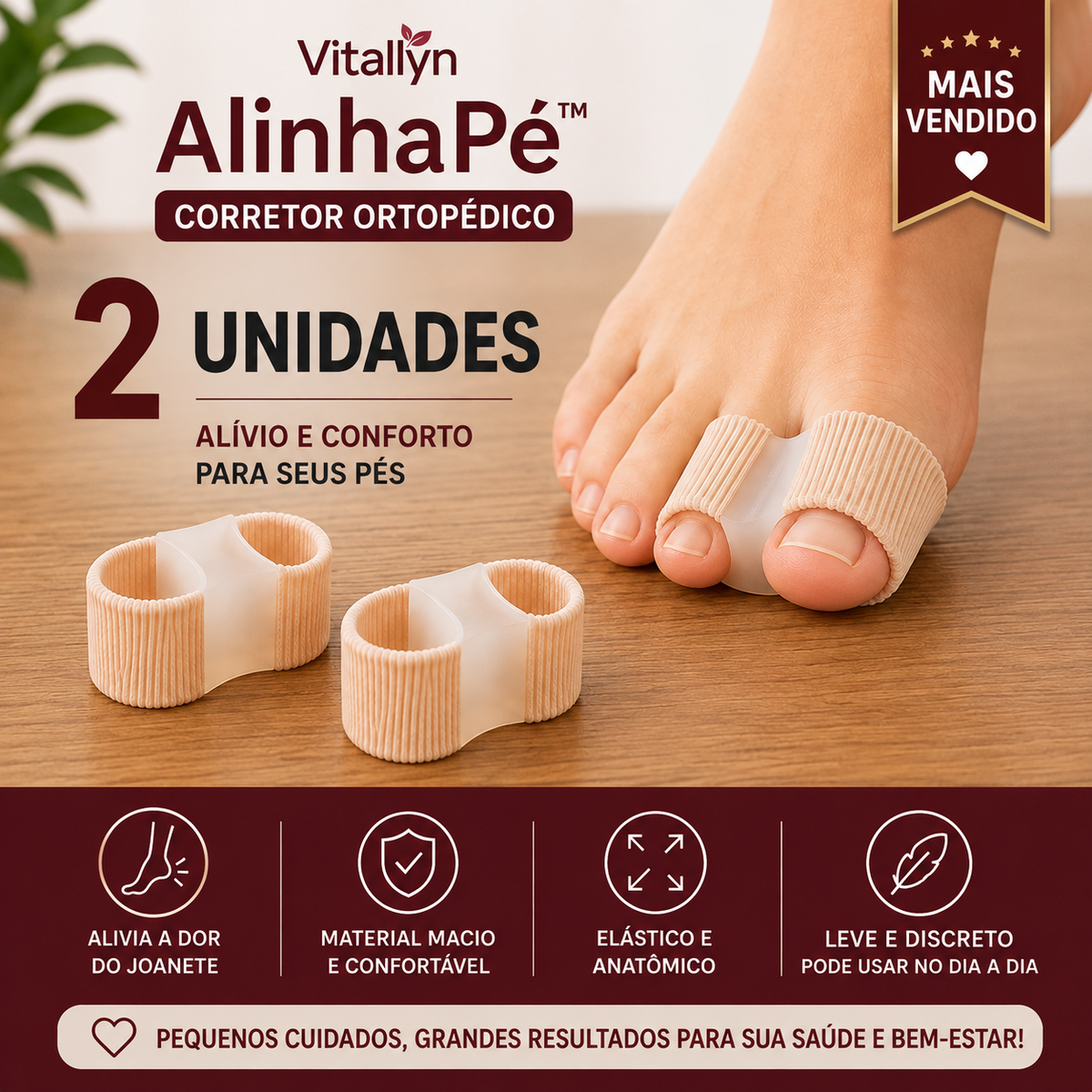 Vitallyn AlinhaPé™ – Protetor e Separador para Joanete