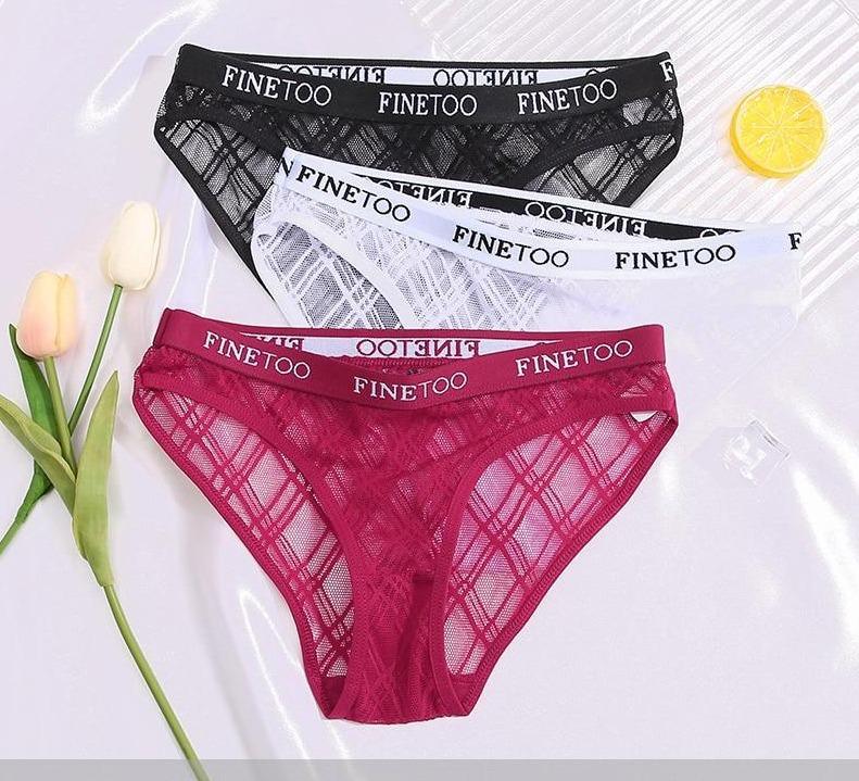 Calcinha de Renda transparente Kit 3PCS