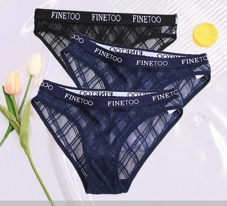Calcinha de Renda transparente Kit 3PCS