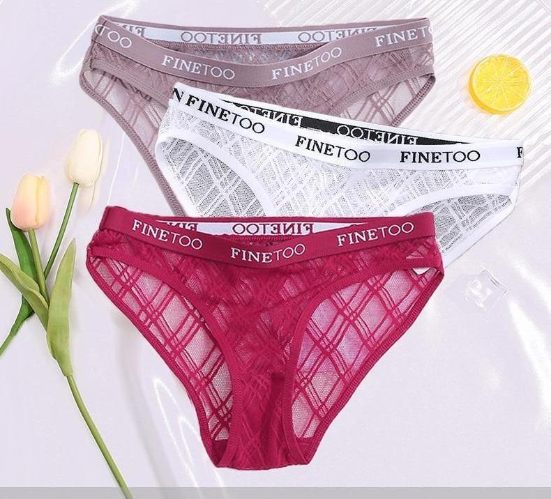 Calcinha de Renda transparente Kit 3PCS