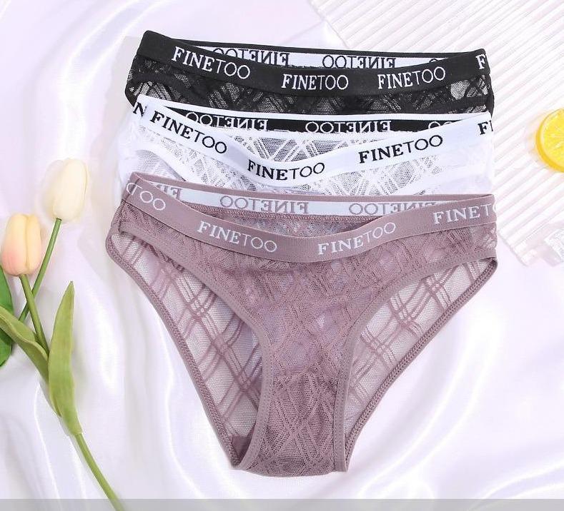 Calcinha de Renda transparente Kit 3PCS