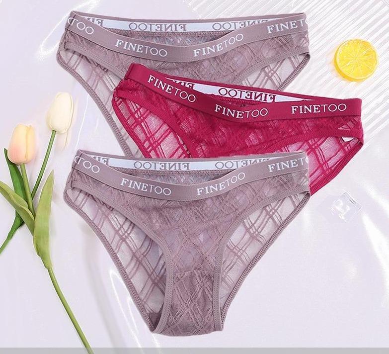 Calcinha de Renda transparente Kit 3PCS