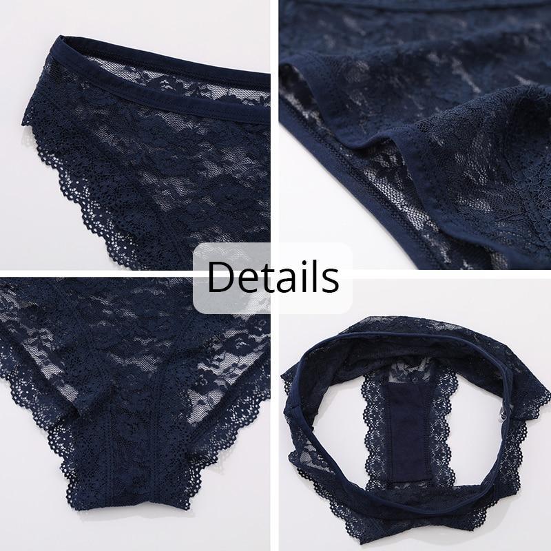 Calcinha De Renda Floral Transparente Kit 3pcs
