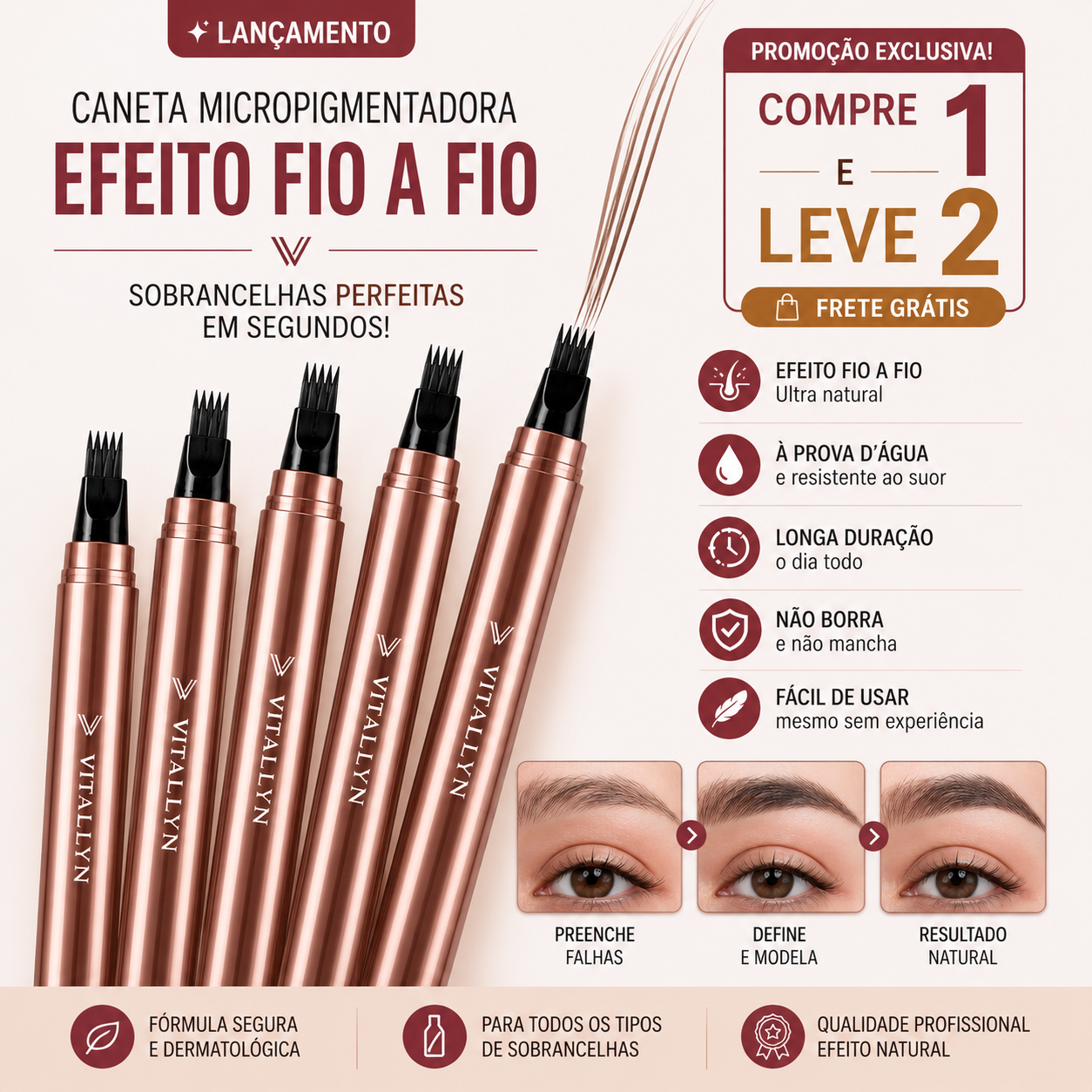 Caneta Micropigmentadora Vitallyn - COMPRE 1 E GANHE + 1 GRÁTIS [FRETE GRÁTIS HOJE]