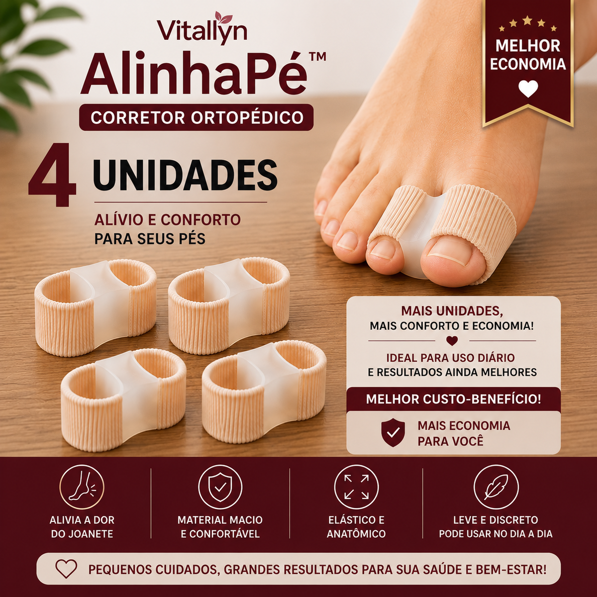 Vitallyn AlinhaPé™ – Protetor e Separador para Joanete