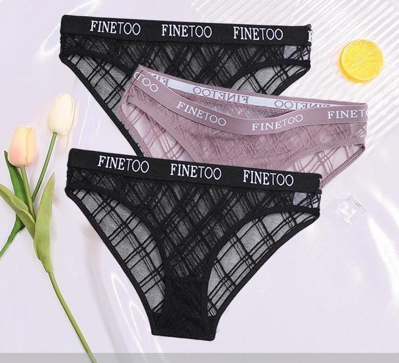 Calcinha de Renda transparente Kit 3PCS