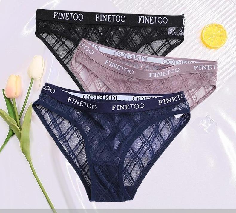Calcinha de Renda transparente Kit 3PCS
