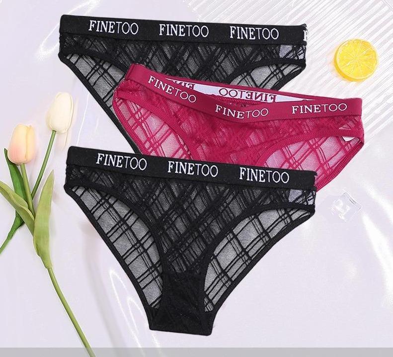 Calcinha de Renda transparente Kit 3PCS