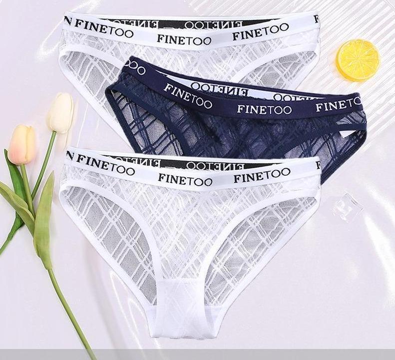 Calcinha de Renda transparente Kit 3PCS
